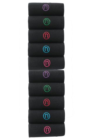 Black Bright N Embroidery Socks Ten Pack